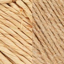 Produkt Serca do zawieszania z konopi i rafii naturalne wys. 10,5cm 8 szt.