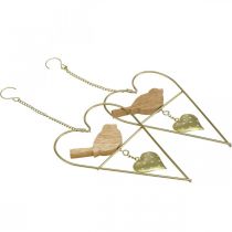 Produkt Dekoracyjne serca do zawieszenia metalowe z ptasim drewnem 12×18cm 2 szt