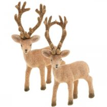 Produkt Dekoracyjny jeleń figurka dekoracyjna dekoracyjny renifer flokowany W17cm 6 szt