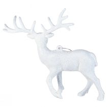 Produkt Ozdoba świąteczna w kształcie białego jelenia wys. 13,5 cm 3 szt.