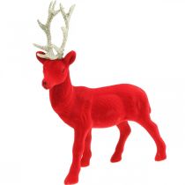 Produkt Dekoracyjny jeleń dekoracyjna figura dekoracyjna renifer flokowany czerwony wys.28cm