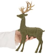 Produkt Dekoracyjna figura jelenia stojącego, zdobiona porożem, 31 cm