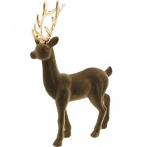 Deco jeleń ozdoba rysunek Deco renifer flokowany brązowy H37cm