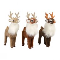 Figurki świąteczne dekoracja renifera wieszak dekoracyjny dekoracja stołu wys. 11cm 3szt