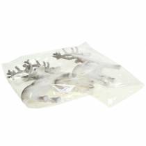Produkt Dekoracyjny Renifer Biały z Brokatem – Zimowa Dekoracja Bożonarodzeniowa 20cm 3szt