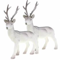 Produkt Deco jeleń flokowany/śnieżony 27,5cm 2 szt