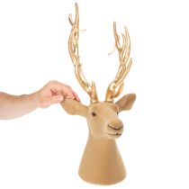 Produkt Dekoracyjna rzeźba głowy jelenia z dużym porożem, 52 cm