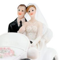 Produkt Figurka ślubna panny młodej i pana młodego w kabriolecie 15cm