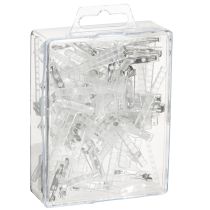 Produkt Spinki ślubne transparentne/srebrne 5 cm 50 szt.