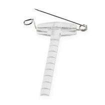 Produkt Wpinka ślubna transparentna/srebrna 5cm 50 szt
