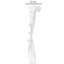 Produkt Wstążka organzowa do dekoracji ślubnej biała 10mm x 5m z serduszkami i perłami
