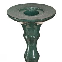 Produkt Wysoki świecznik z metalu i ceramiki w kolorze zielonym, wys. 49 cm