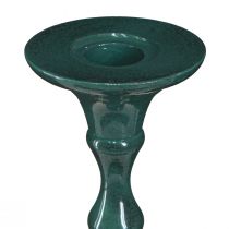 Produkt Wysoki świecznik metalowy w kolorze zielonym i ceramicznym, wys. 38 cm