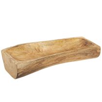 Produkt Drewniana dekoracja z pustą ozdobną misą wykonaną z drewna 40×13–16cm×6,5cm