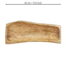 Produkt Drewniana dekoracja z pustą ozdobną misą wykonaną z drewna 40×13–16cm×6,5cm