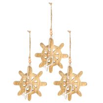 Produkt Drewniana ozdoba na kierownicę metalowa zawieszka ryba Ø12cm 3szt
