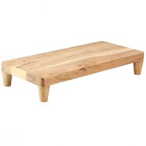 Produkt Drewniana taca z postumentem na nogi naturalny 45x20x7,5cm