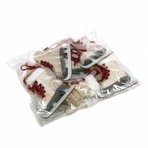 Produkt Łyżwy drewniane białe do zawieszenia 8cm 3 szt