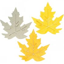 Produkt Dekoracja rozproszona jesień, liście klonu, jesienne liście złote, pomarańczowe, żółte 4cm 72 szt