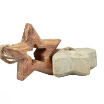 Produkt Zawieszki drewniane drewniane gwiazdki naturalne ozdoby choinkowe Ø4,5cm 8szt