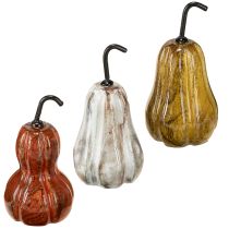 Produkt Drewniana gruszka dekoracja z drewna gruszkowego jesień czerwony żółty biały 12×6cm 3 sztuki