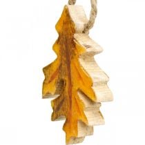 Dekoracyjne Wiszące Liście Drewniane Kolorowe Jesienne Dekoracje 6,5×4cm 12szt