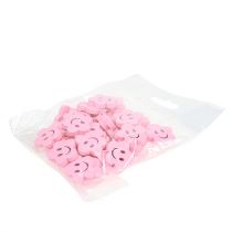 Produkt Drewniany kwiatek z buźką różową 2,5cm 48 szt
