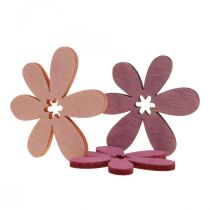 Drewniane kwiaty rozproszone dekoracja kwiaty drewno fioletowo/fioletowo/różowy Ø2cm 144szt