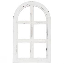 Produkt Drewniana dekoracja shabby chic ozdobna rama okienna drewno biała 29,5×48cm