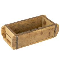 Produkt Drewniana dekoracja w kształcie cegły vintage, brązowa, rdzawa 31×14,5cm wys. 9cm