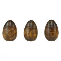 Produkt Jajka drewniane brązowe drewno mango Pisanki drewniane wys. 8cm 3szt