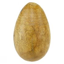 Jajka drewniane drewno mango w siatce jutowej Dekoracja wielkanocna naturalna 7–8cm 6szt