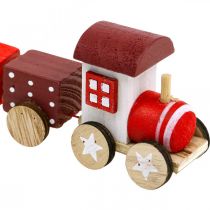 Produkt Drewniany pociąg deco Świąteczny pociąg czerwony L20cm W6cm 2szt