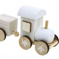 Produkt Drewniany pociąg deco Świąteczny pociąg biały L20cm W6cm 2szt