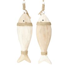 Produkt Drewniana ozdoba ryba marynistyczna zawieszka Paulownia drewno 27cm 2szt