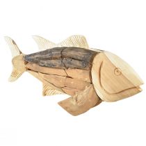 Produkt Drewniana ryba z drewna tekowego, dekoracja stołu rybnego, drewno 63 cm