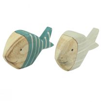 Produkt Drewniana dekoracja stołu rybnego Stojak na ryby drewno 15×8cm 2 szt