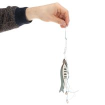 Produkt Drewniane wiszące ozdoby w kształcie ryb, niebieskie, 36 cm, 4 sztuki