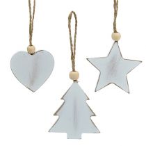 Produkt Drewniane wieszaki różne. Białe 5-6cm 6 sztuk
