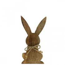 Produkt Drewniany króliczek siedzący, drewno mango, dekoracja wielkanocna naturalne kolory wys. 18,5 cm
