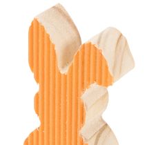 Produkt Drewniane ozdoby wielkanocne w kształcie zajączka, żółte i pomarańczowe, 4x8 cm, 6 sztuk