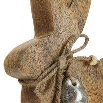Drewniana dekoracja królika dekoracja stołu wielkanocne drewno mango 13×4×15cm