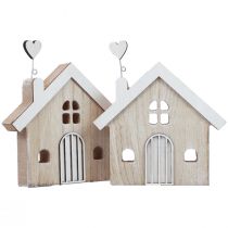 Produkt Drewniany domek dekoracyjny domek na stół stojak drewniany 16,5cm 2 szt