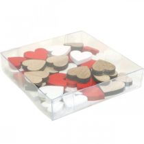 Produkt Drewniane serce rozproszone dekoracje ślubne serca drewniane 2,5/2/1,5cm 48 szt