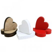 Produkt Drewniane serce rozproszone dekoracje ślubne serca drewniane 2,5/2/1,5cm 48 szt