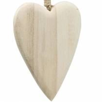Serca drewniane wiszące naturalne 10cm 4szt.