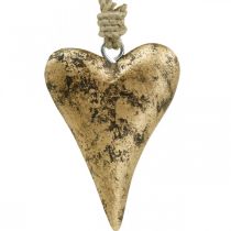 Drewniane Serce Efekt Złota, Walentynki, Dekoracja Ślubna 10×7cm