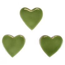 Produkt Serca drewniane serca dekoracyjne drewno jasnozielone połysk 4,5cm 8szt
