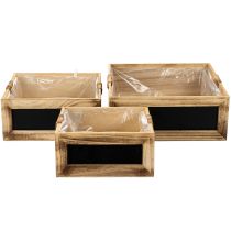Produkt Drewniane pudełko z tablicą i wkładką, zestaw 3 rozmiarów, 30 cm