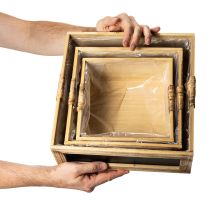 Produkt Drewniane pudełko z tablicą i wkładką, zestaw 3 rozmiarów, 30 cm